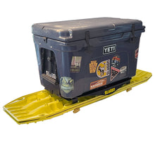 Load image into Gallery viewer, The Recovery Board bracket attaches directly to the Base Deck in less than a minute and works with most recovery board types, such as Actiontrax and Maxtraxs, shown with Yeti Tundra 45