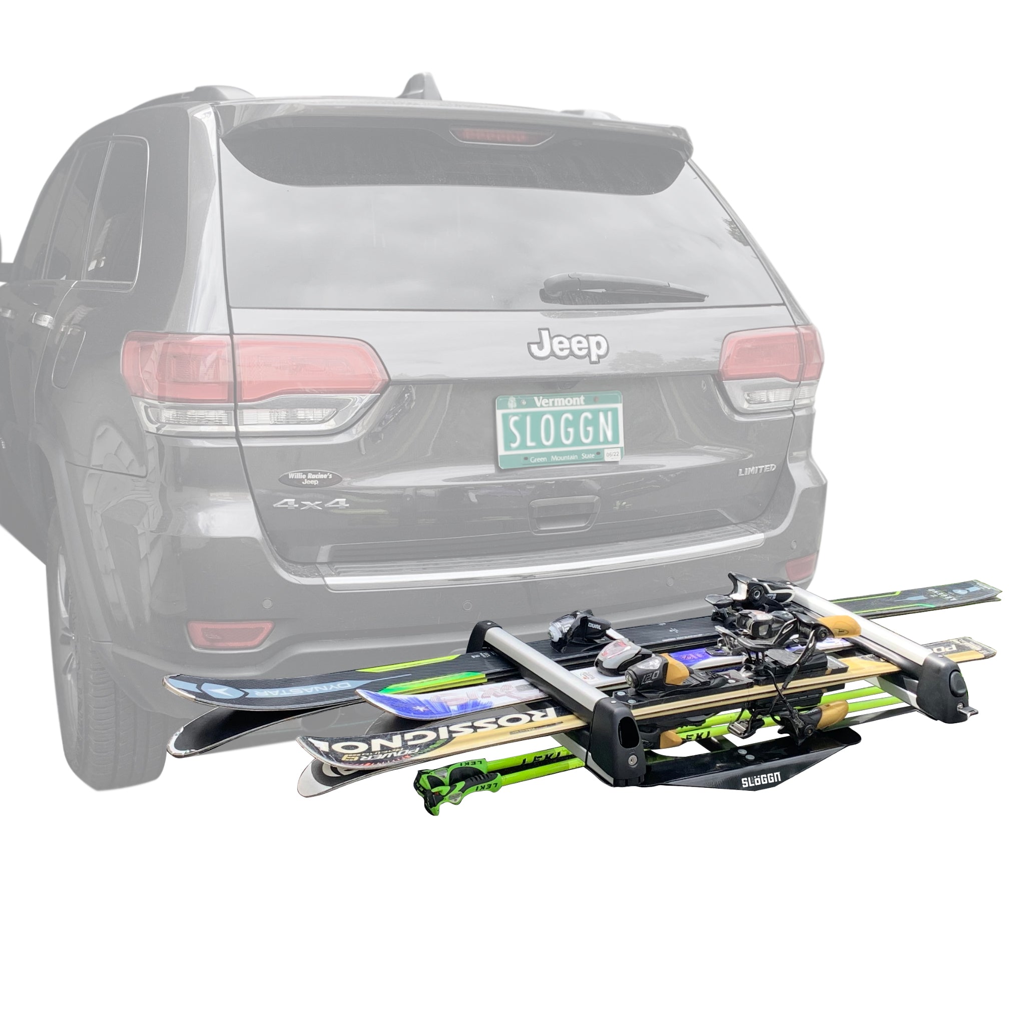 Hitch mount ski rack - Easy to reach, fast to load and unload – Sloggn ...